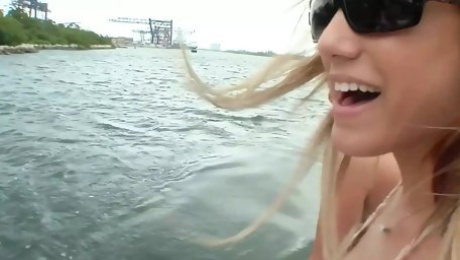 Pussy teasing on the boat